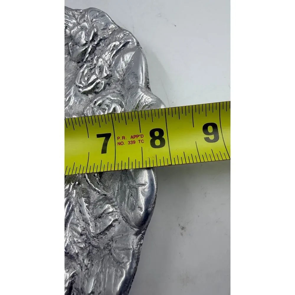 Vintage BUNNY RABBIT Dish Silver Pewter Metal Made in Mexico 9